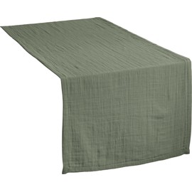 Erwin Müller Arona Muslin Sage Table Runner Size 40 x 170 cm