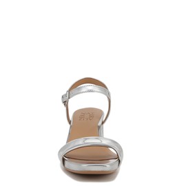 Naturalizer Womens Izzy Heeled Sandal Silver Metallic 7.5 M