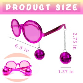 JIANGLAI Retro Disco Ball Party Favors Funny Glasses 4 Pack, Disco Sunglasses Accessories for Women and Men