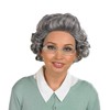 Fun Shack Granny Wig Adult, Granny Wig and Glasses, Grey