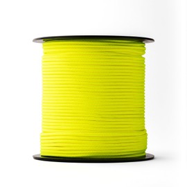 SNURO Nylon Rope (3 mm, 100 m, Yellow) - Robust Bricklayer Cord Fluorescent for Any Application - Weatherproof Rope Ideal for Attaching - Breaking Force 170 kg