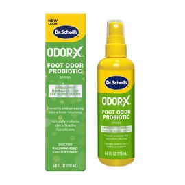 Dr. Scholls Probiotic Foot Spray 4 oz elimina inmediatamente y previene los olores de la vuelta del zapato desodorizante, 4 oz                        
