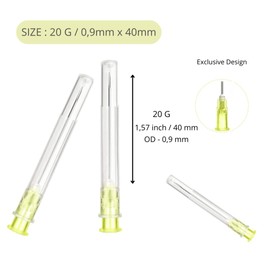 Pack of 100pcs 20G x 1-1/2" (38mm) Stainless Steel Delivery Tube for Refill Liquids, Individually Packed, Refill Tubes for Industry, Science Laboratories, Household, Hobby, Liquid Oil, Glue, Refills