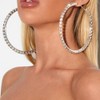 Women Statement Crystal Rhinestone Hoop Earrings Silver Gold Extra Large