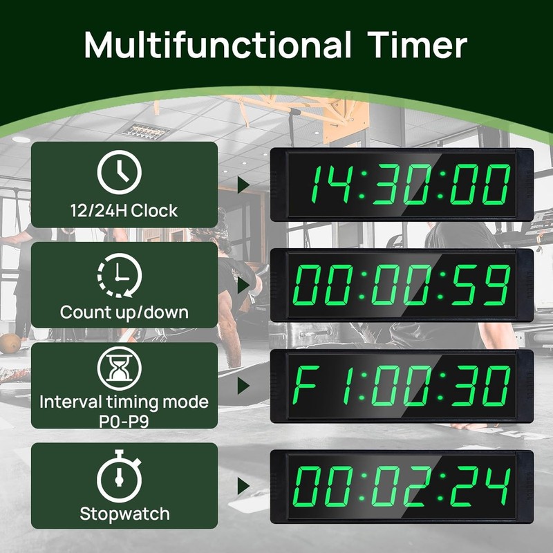 YZ Gym Timer Clock for Home Gym, Fitness Timer with