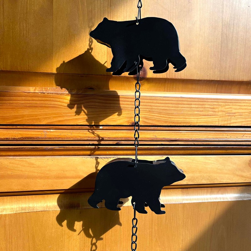 Black Bear Rain Chain - 75 inches Long with 8