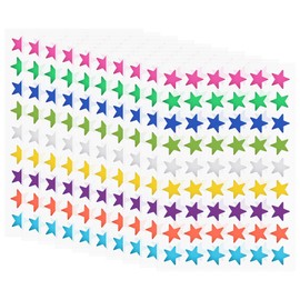 Hylabelest 13mm Foil Coloured Star Metallic Stickers Reward Charts Star Seals Decorate Labels 540 Pack (Colorful)