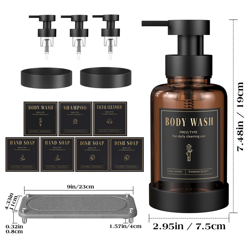 Luxspire Foaming Soap Dispenser, Non-Slip Hand Soap Dispenser with Fast