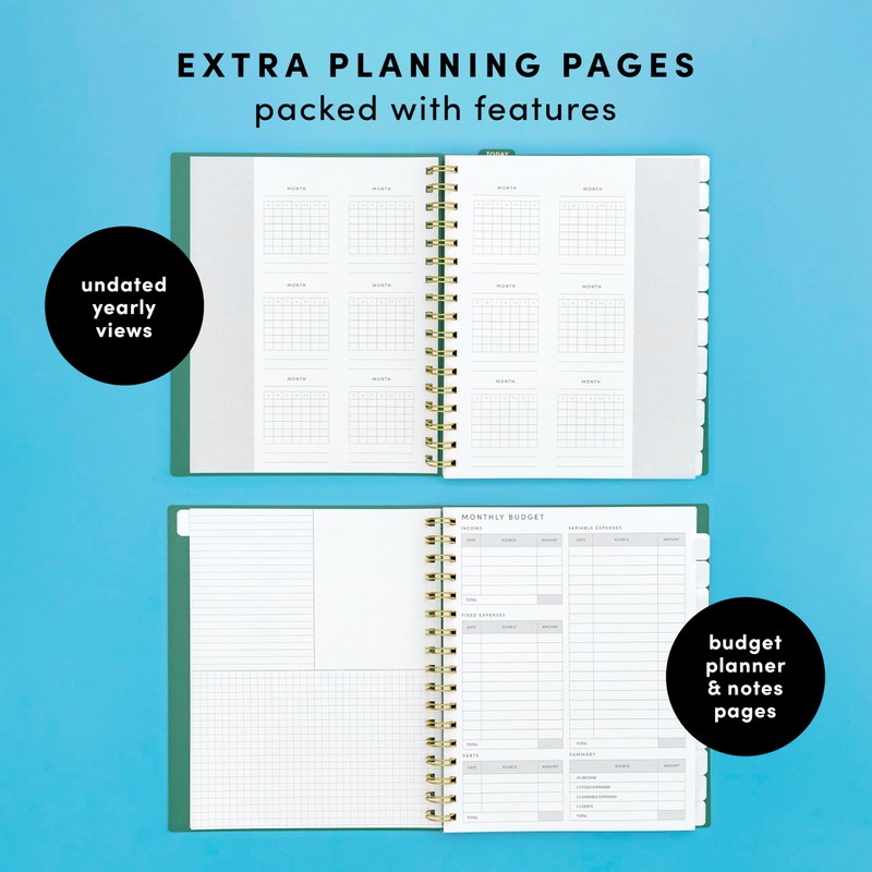 PAPERAGE Undated 12 Month Weekly & Monthly Planner with Durable