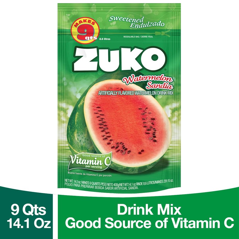 Zuko Watermelon Instant Powder Drink Family Pack, 14.1 oz, Pack