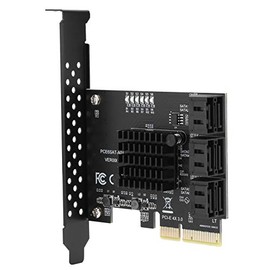 PCI E 3.0 SATA 3.0 Expansion Card, 6 Port Adapter with Advanced Cooling for Linux, macOS, NAS Systems