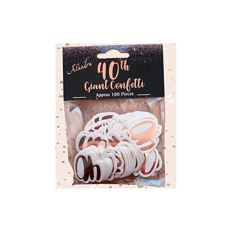 Alandra Birthdays 40 Big 40th Metallic Confetti, Cream & Rose