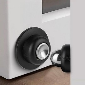 Punch-Free Magnetic Door Stopper Door Holder Magnet Black 2ea