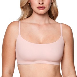 INLYRIC Women's Inbarely Bralettes Cami Bras No Underwire Wireless Seamless Unlined Comfort Sports Bra Gentle Rose Medium