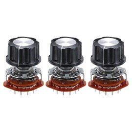 sourcing map 4P3T Rotary Switch 4 Pole 3 Position Band Selector 1 Deck for TV Radio Home Machine 3 Pcs