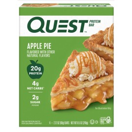 🔴 Nuevo QUEST APPLE PIE Carbohidratos Netos 2g Azúcar Barras Proteínas Naturales (1 Caja) 8.5oz