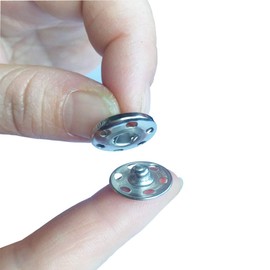 Sewing Snaps 90Sets 3 Sizes Sew on Buttons Metal Fastener Buttons Press Button for Sewing Clothing Silvery and Black (10mm/14mm/16mm Silvery 90sets)