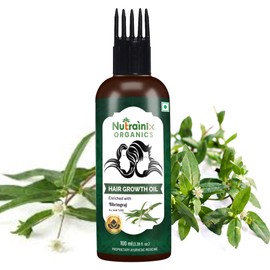 Nutrainix Organics Hair Growth Oil | Hair Fall Control Oil | Hair Oil for Silky and Strong Hair | Bhringraj Hair Oil Prevents Hair Fall Suitable for All Hair Types - 100 ml
