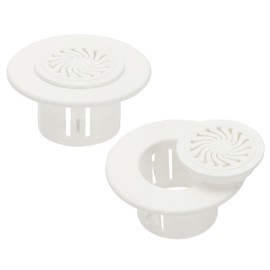 PATIKIL Runde Lüftungsöffnung 1,5" (39mm), 2 Stück verstellbare ABS-Lüftungsabdeckung Lamellen Gitter für 1,57" - 1,97" Loch für Badezimmer Büro Küche Schlafzimmer Belüftung, Weiß