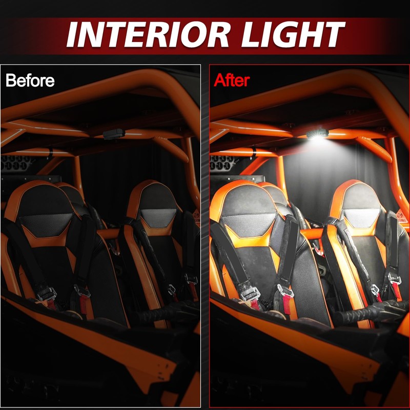 LTEODCHEW V-Pro LED UTV Dome Light RGBW, 12V Car Interior