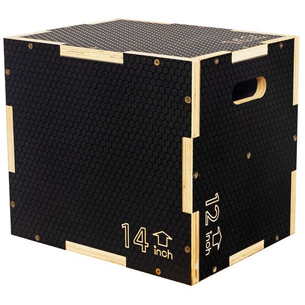 Signature Fitness 3 in 1 Non-Slip Wooden Plyo Box Plyometric