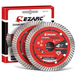 EZARC 4.5 inch Diamond Blade, Turbo Diamond Saw Blades for Angle Grinder, 4.5" Stone Blade for Fast Cutting Porcelain Granite Marble Brick(2-Pack)