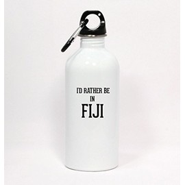 Los Drinkware Hermanos I'd Rather Be in Fiji - White Water Bottle with Carabiner 20oz