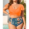 Daci Plus Size Two Piece Swimsuits - High Waisted Bikini