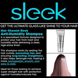 Hair Chemist SLEEK - Champú antihumedad de 8 onzas, champú para cabello rizado para cabello sedoso y cabello súper liso, champú antiencrespamiento y s