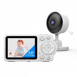 Dosilkc Video Baby Monitor with Camera and Audio, No WiFi Baby Camera Monitor with VOX Mode, 2.8” Display, Infrared Night Vision, Two-Way Audio, Temperature Sensor and Lullabies, 2600mAh Battery Life