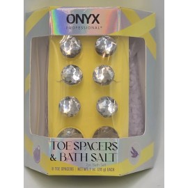 Onyx CRYSTAL ONYX PROFESSIONAL TOE SPACERS AND 2 BATH SALT GIFT SET-LAVENDER/VANILLA