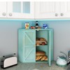 Trironsun Corner Bread Box for Kitchen Counter Double Layer Bamboo