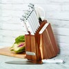 Farberware Edgekeeper Triple Riveted Slim Acacia Knife Block Set with
