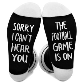 Sorry I Can't Hear You The Football Game Is On, Football Game Lover Socks Size 5.5-11, Gifts for Teenage Boys Men Women Father Dad Husband Sons Game Lovers on Birthday Thanksgiving Christmas Day - A86