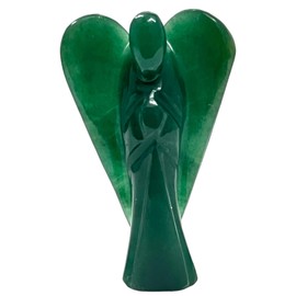 Angel Statue – 2" Beautiful Gemstone Guardian Angel – Natural Green Jade Crystal Angel – Hand-Carved Angel Charms for Protection, Love, Peace, and Positive Energy – Angel Figurines
