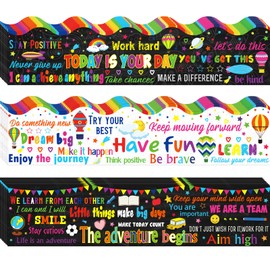 Containlol Classroom Borders for Bulletin Board, 118 Ft Motivational Scalloped Trim Colorful Bulletin Board Boarders for Home Office Classroom Wall Chalkboard Decoration
