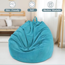 Highdi Bean Bag (No Filler),70x80cm Corduroy Kids Bean Bag, Sky Blue Gaming BeanBag,Washable Soft Comfortable Indoor Outdoor for Garden Living Room Furniture