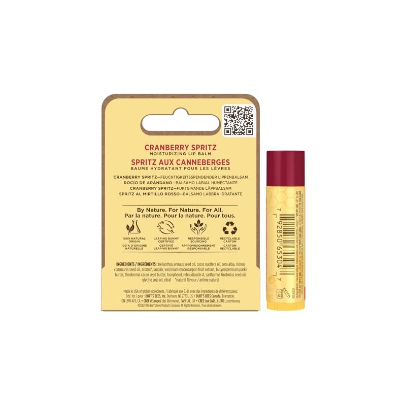 Burts Bees Cranberry Spritz Lip Balm, 4.25 GR