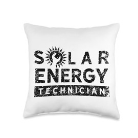 Strom Anlage Solaranlage Erneuerbare Grüne Energie Energy Technicians Solar Power Throw Pillow, 16x16, Multicolor