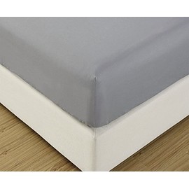 RAYYAN LINEN'S 100% EGYPTIAN COTTON 200 THREAD COUNTS FITTED SHEET [SILVER GREY, SIZE 4 FEET SMALL DOUBLE] 9" DEPTH