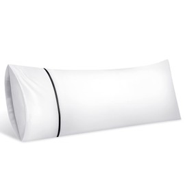 Satin Body Pillow Pillowcase 20x54: Silky for Hair and Skin, Vibrant Shine, Ultra Soft Breathable Smooth Long Pillow case with Envelope Closure, White, 1 Pack