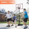 Portable Basketball Hoop System 7.5ft-9.2ft Adjustable Stand 32 Inch Backboard