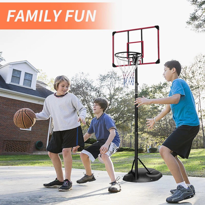 Portable Basketball Hoop System 7.5ft-9.2ft Adjustable Stand 32 Inch Backboard