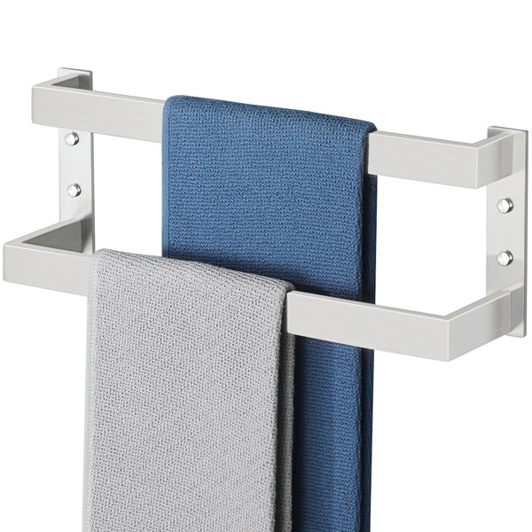 Alise Double-Layer Towel Bar, Brushed Nickel Towel Racks for Bathroom