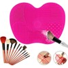 Limpiador de brochas de maquillaje de silicona, almohadilla de limpieza