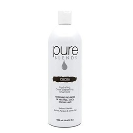 Pure Blends Coco Hydrating Color Depositing Shampoo - Infused with Keratin & Collagen to Repair Dry & Damaged Hair - Eliminates Color Fade, 33.8 Oz