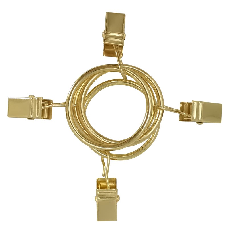 AMZSEVEN 40 Pack Curtain Rings with Clips, Drapery Clips Rings,