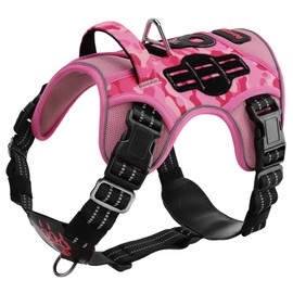 Petnany No-Pull Tactical Dog Harness - Service Vest for XL Dog w/Reflective Strips, Padded Handle & AirTag Pocket | Escape-Proof Design for German Shepherds, Dobermans, Mastiffs | City Walks & Support