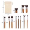 Set De 11 Brochas De Bambú Para Maquillaje