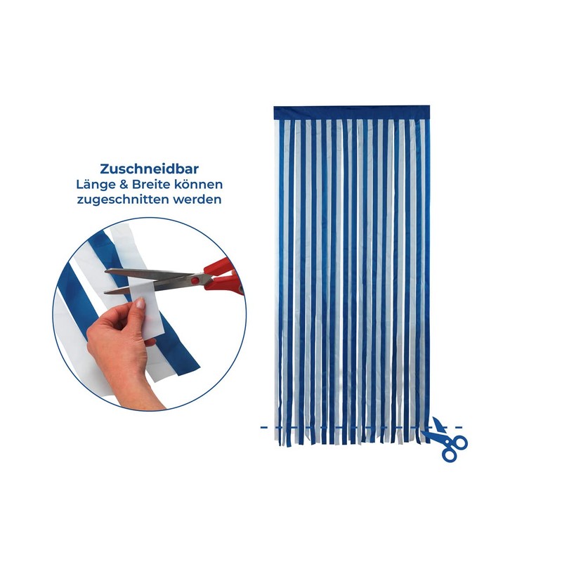 Wenko Door Curtain, blue-white